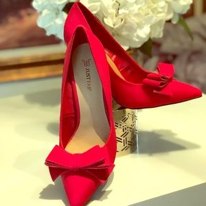 NWOT Just fab sz 9 bow red heel